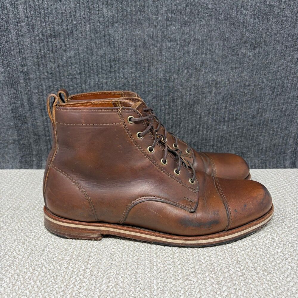 Helm Muller Blucher Boots Cap Toe Brown Leather Mens Size 10 D